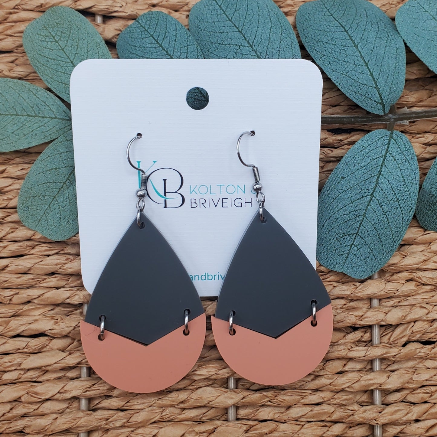 Two Piece Large Teardrop Earrings