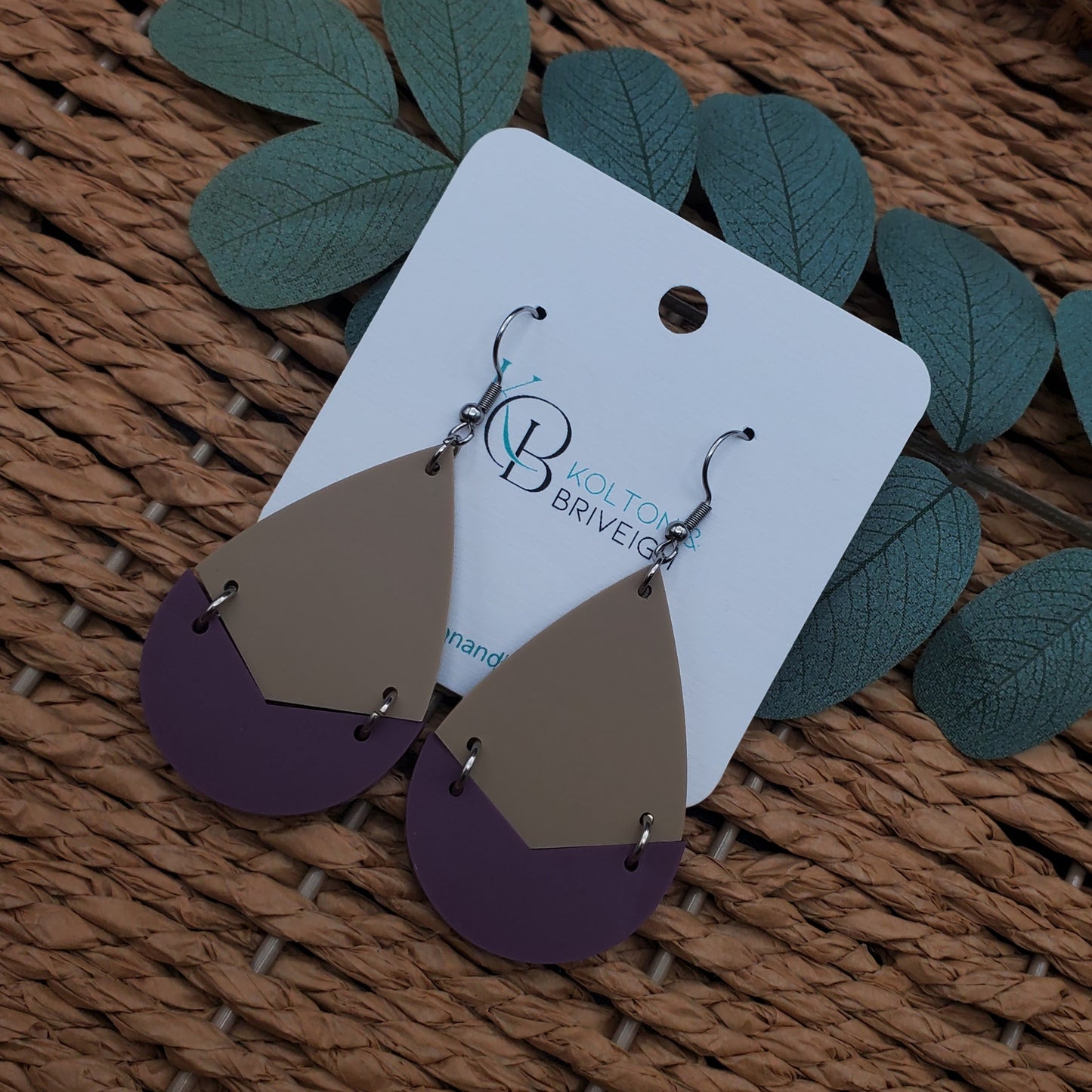 Two Piece Large Teardrop Earrings