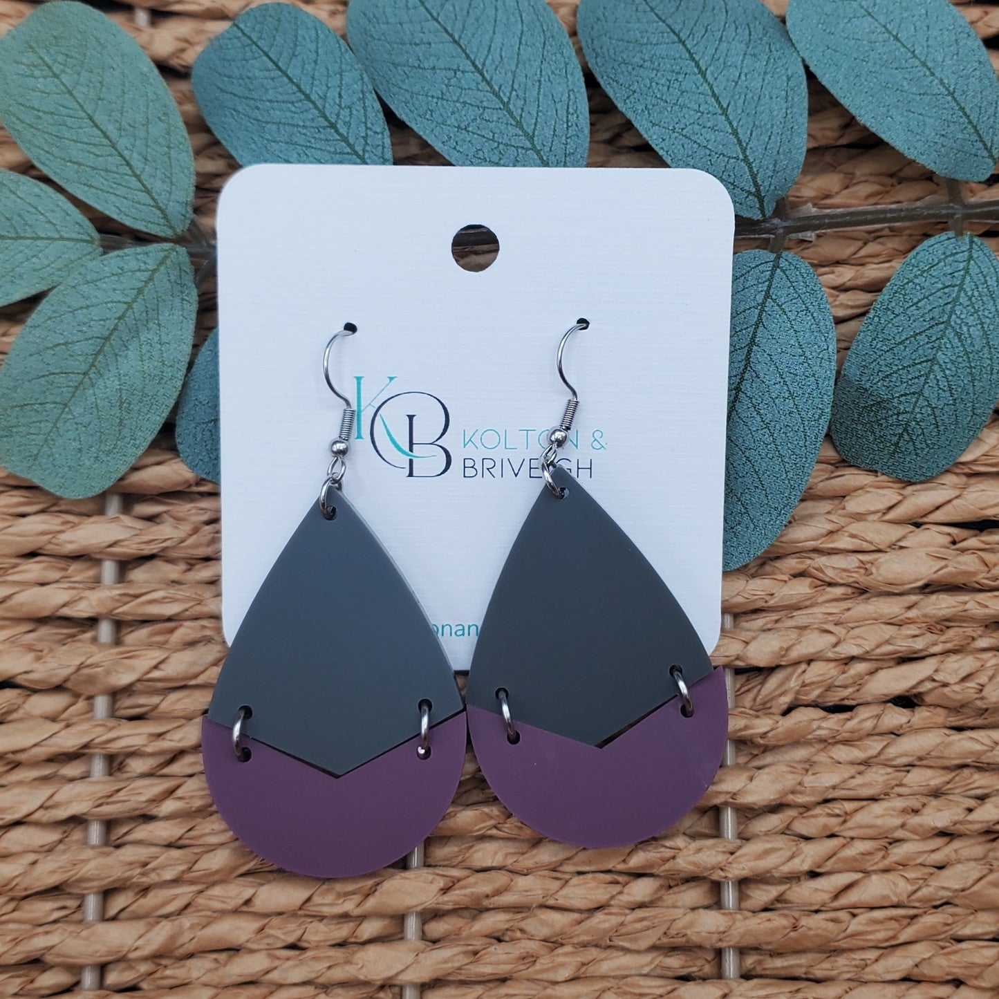Two Piece Large Teardrop Earrings