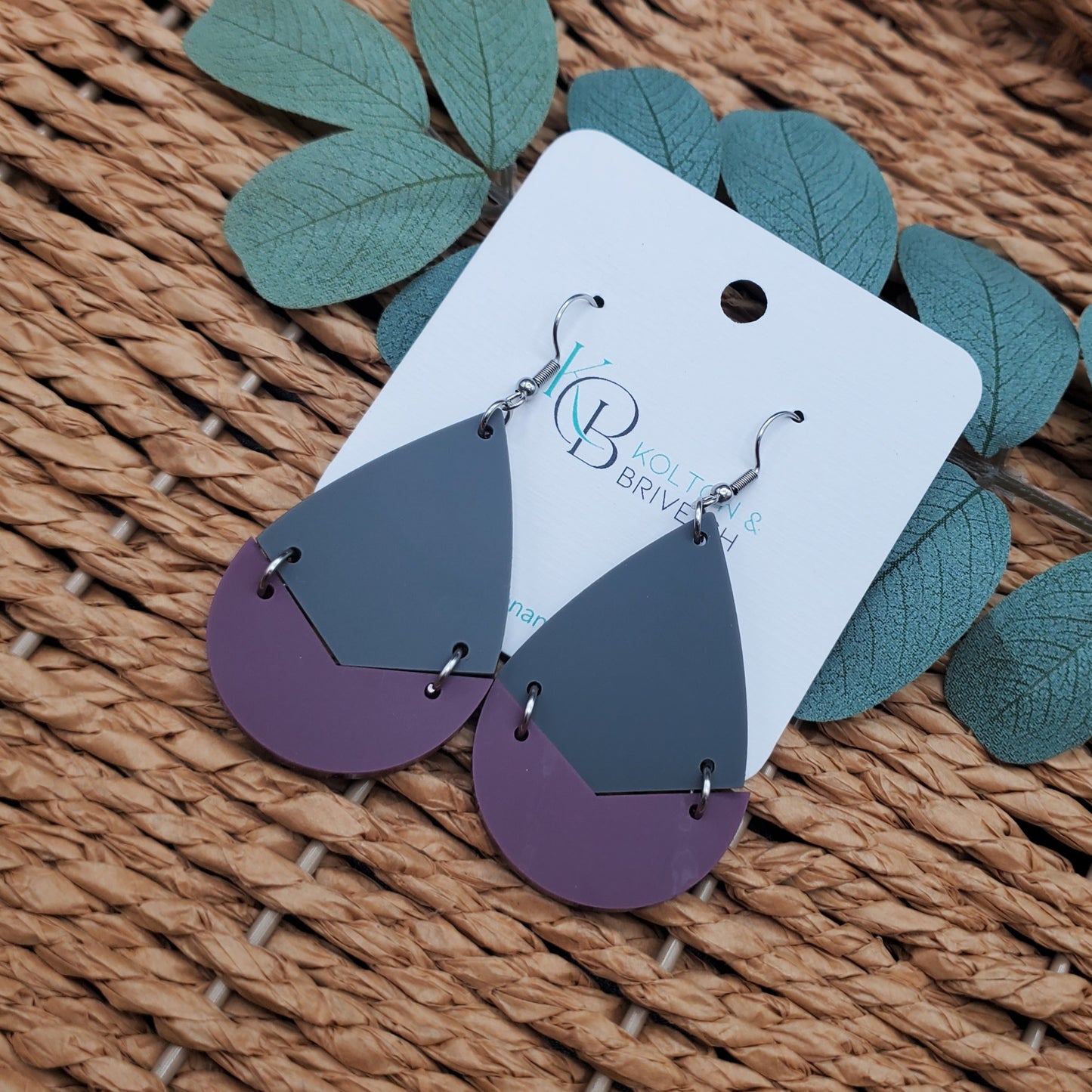 Two Piece Large Teardrop Earrings