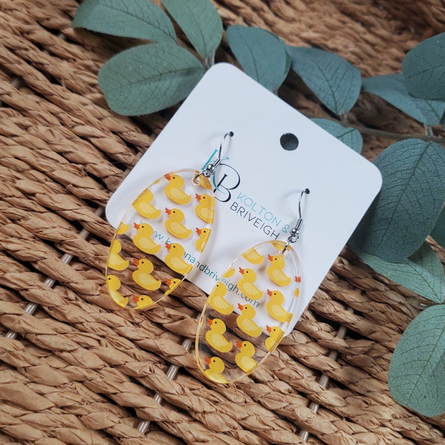 Rubber Duck Oval Earrings