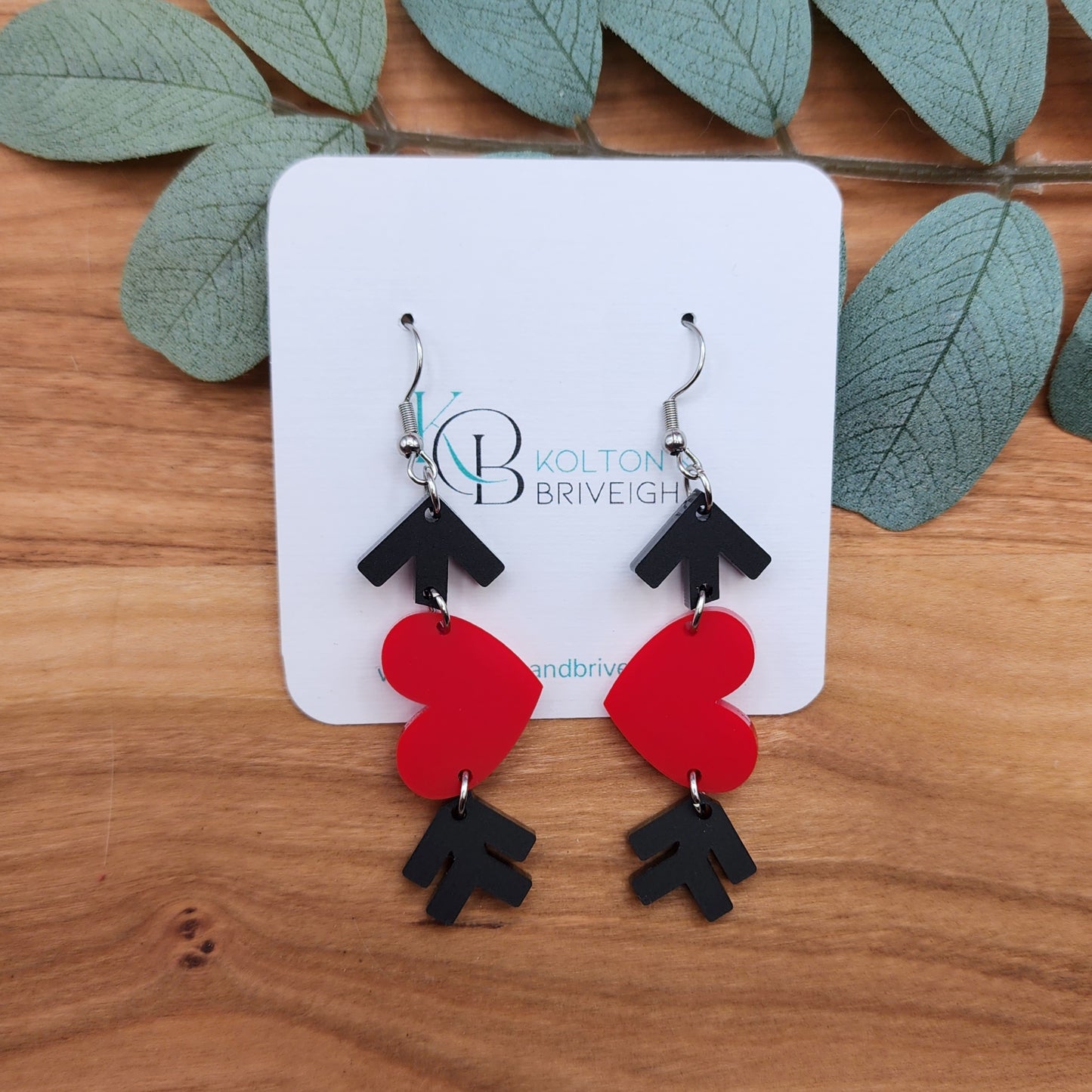 Valentine Arrow and Heart Earrings
