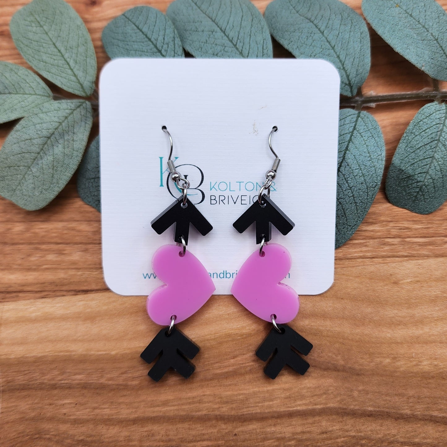 Valentine Arrow and Heart Earrings
