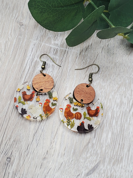 Two Part Circle Earrings (two available patterns)
