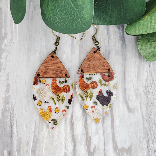 Chicken Pointed Drop Earrings