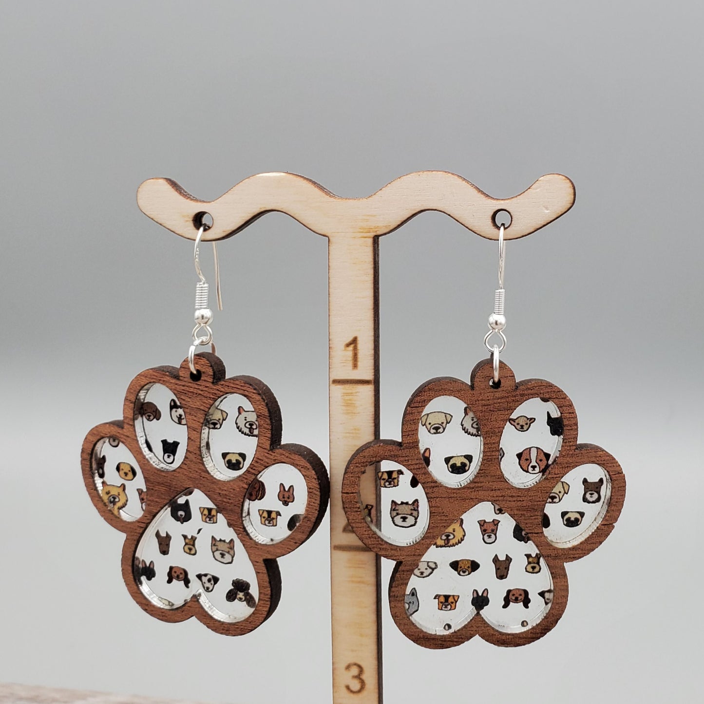 Paw Print Inlay Earring