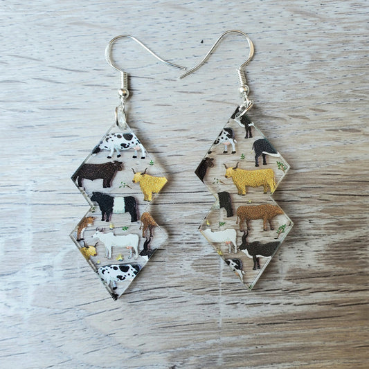 Cow Double Kite Earring