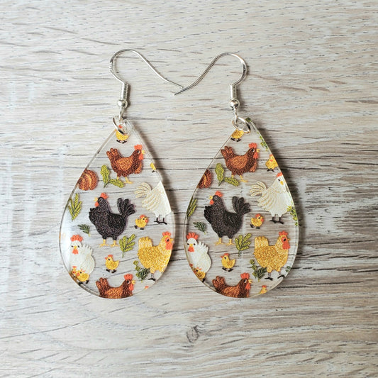 Chicken Teardrop Earring