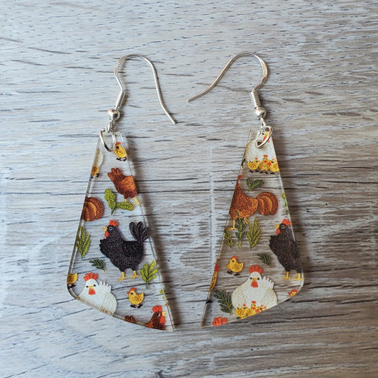 Chicken Sloping Triangle Earrings