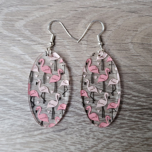 Flamingo Oval Earrings