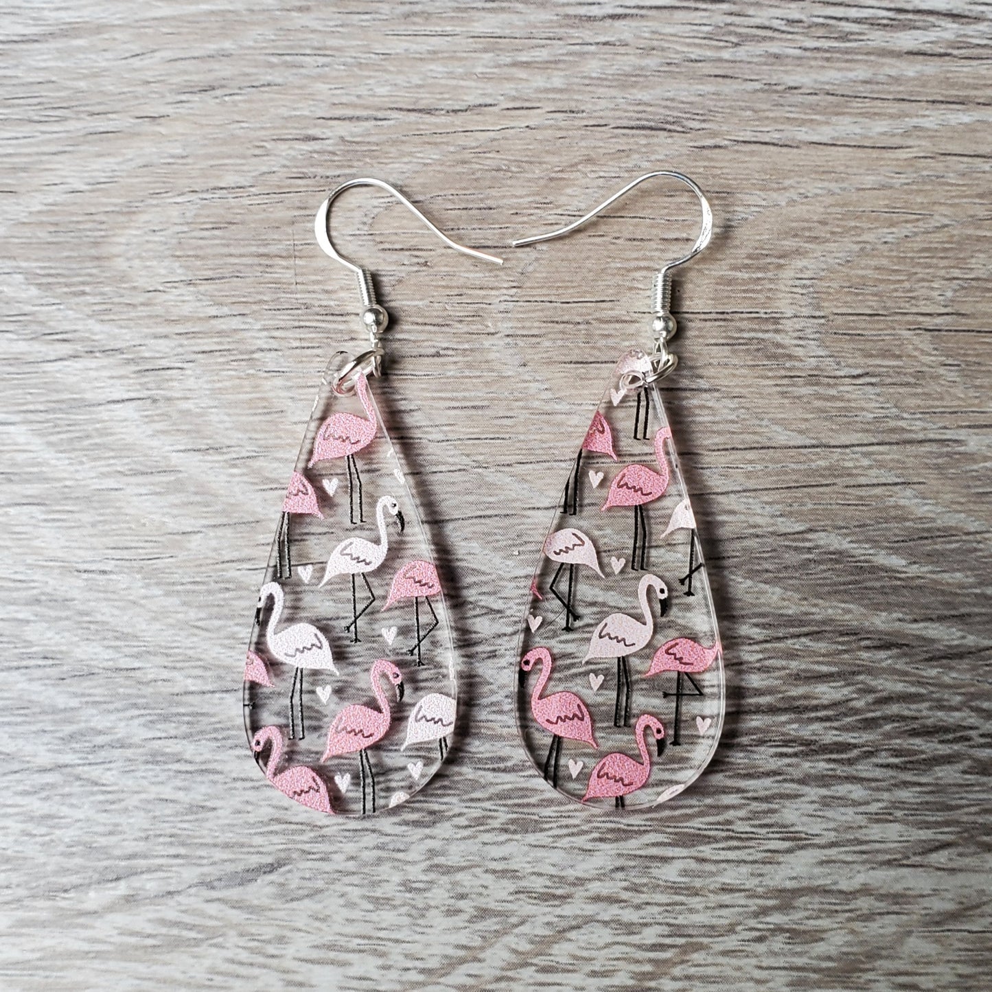 Flamingo Long Teardrop Earrings
