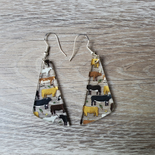 Cow Sloping Triangle Earring