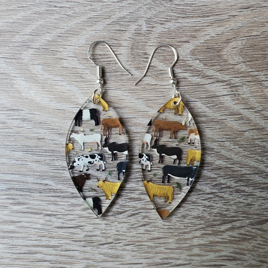 Cow Marquis Earring