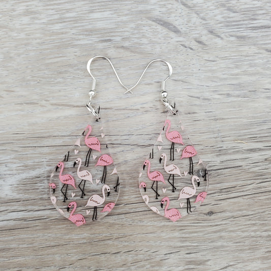 Flamingo Pointed Pear Earrings