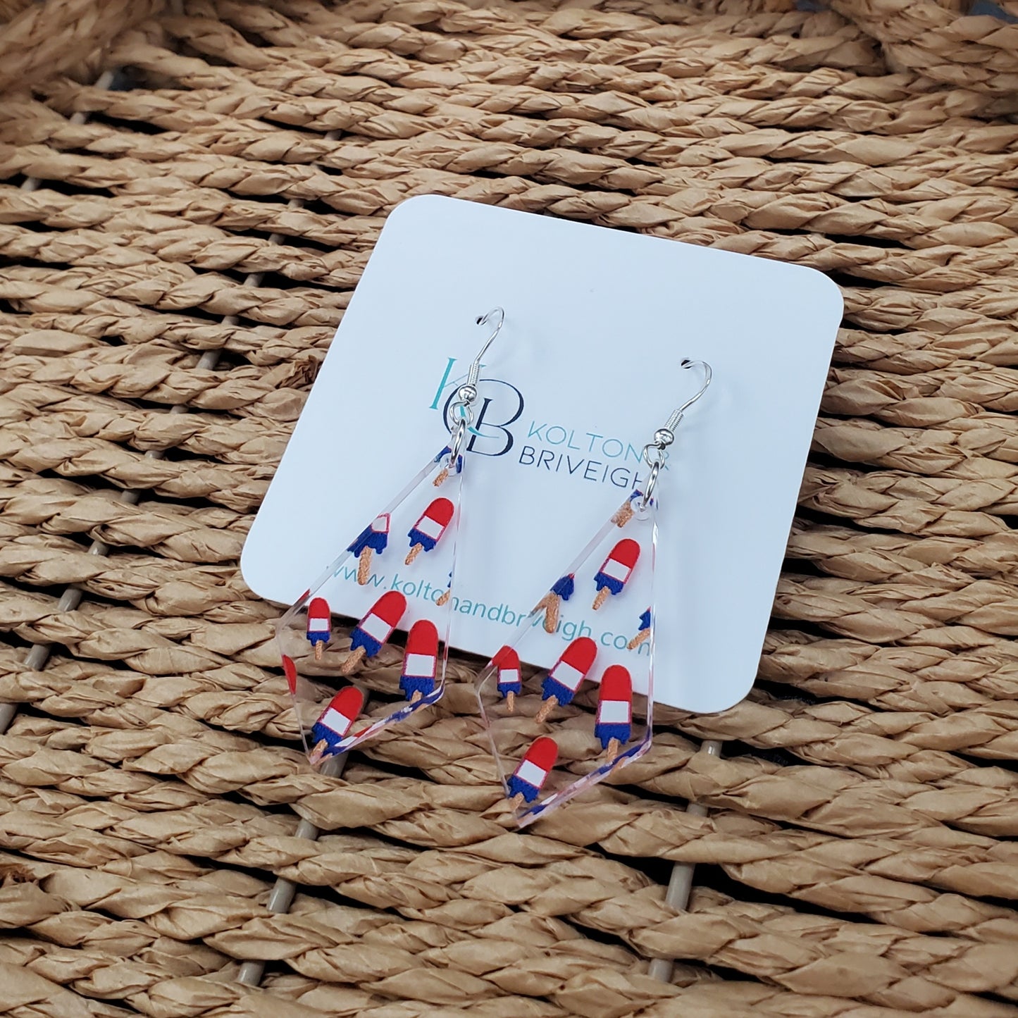Patriotic Popsicle Kite Earrings