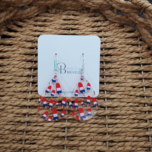 Patriotic Popsicles Teardrop Earrings