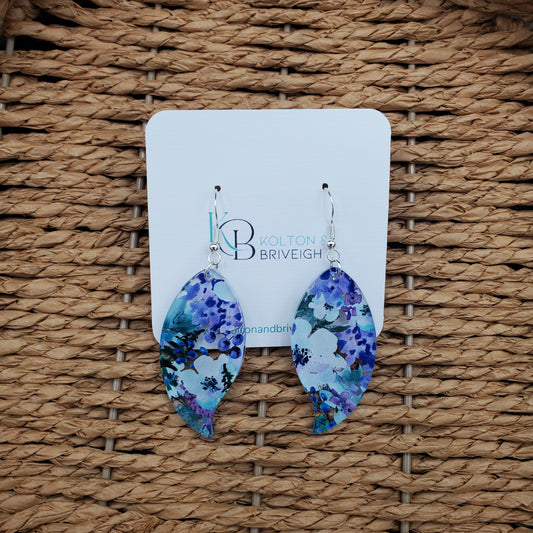 Purple Floral Petal Earrings