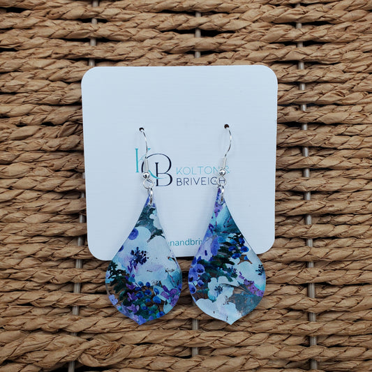Purple Floral Kite Earrings