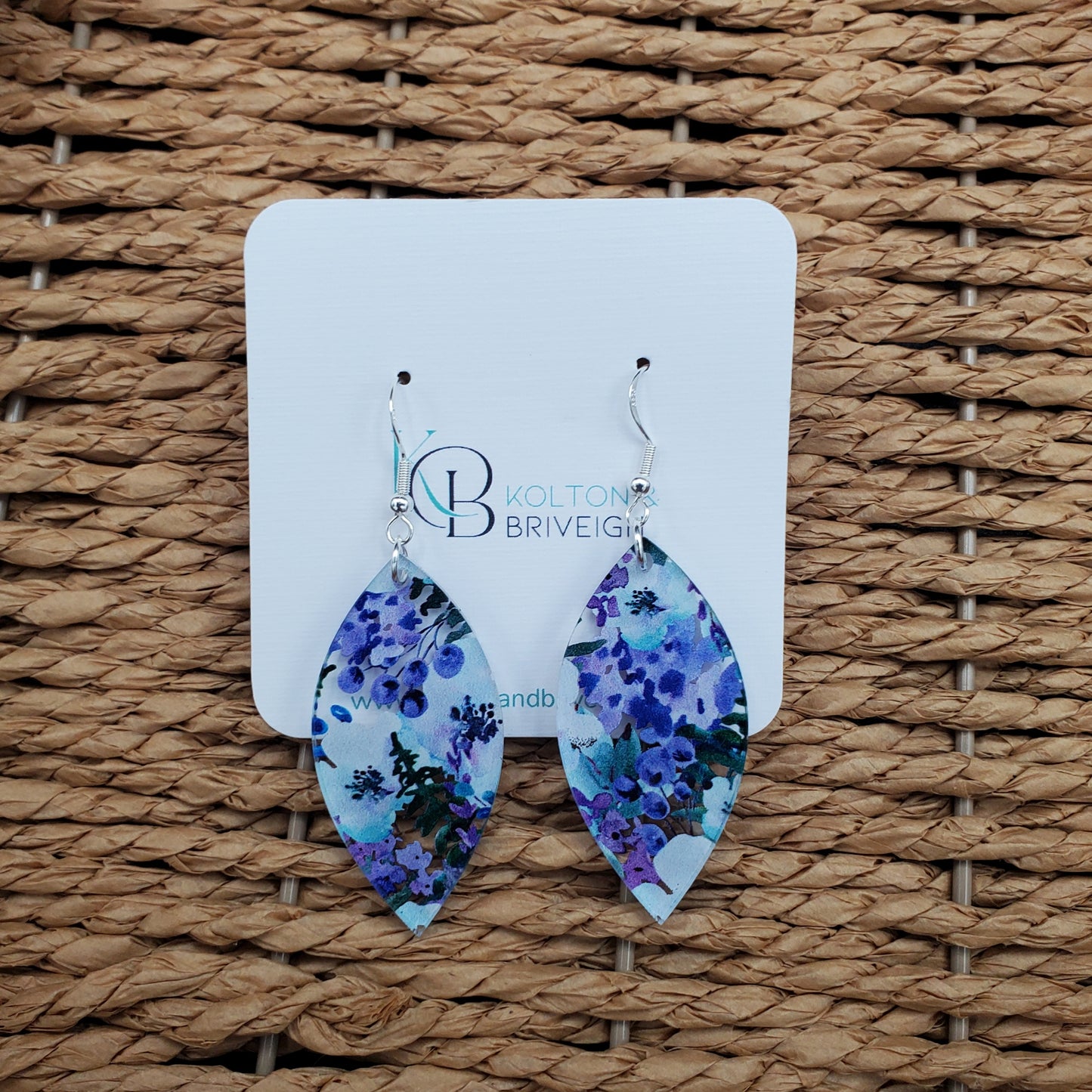 Purple Floral Marquis Earrings