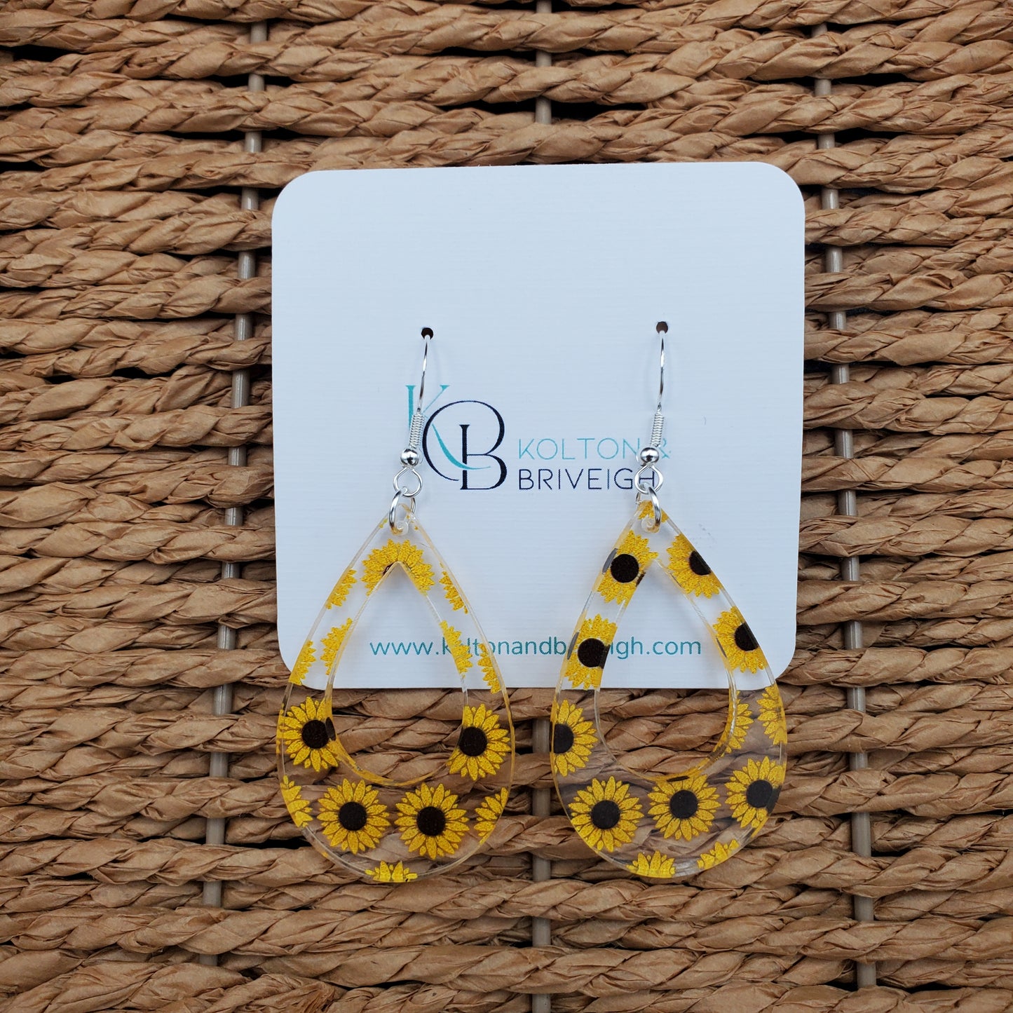 Sunflower Teardrop Earrings