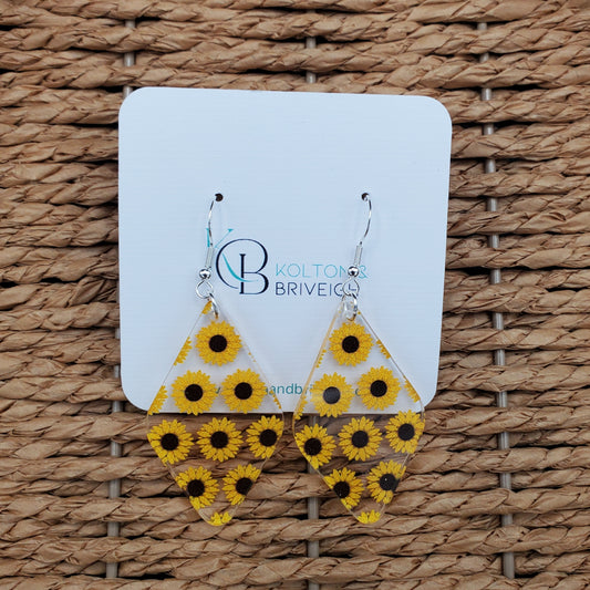 Sunflower Rounded Diamond Earrings