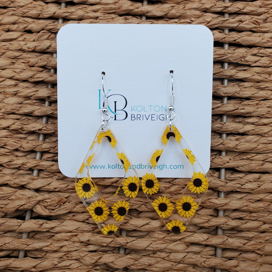 Sunflower Rounded Diamond Earrings