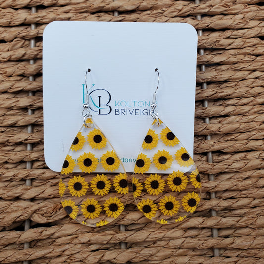 Sunflower Teardrop Earrings