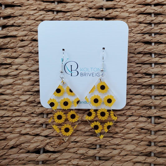 Sunflower Double Kite Earrings