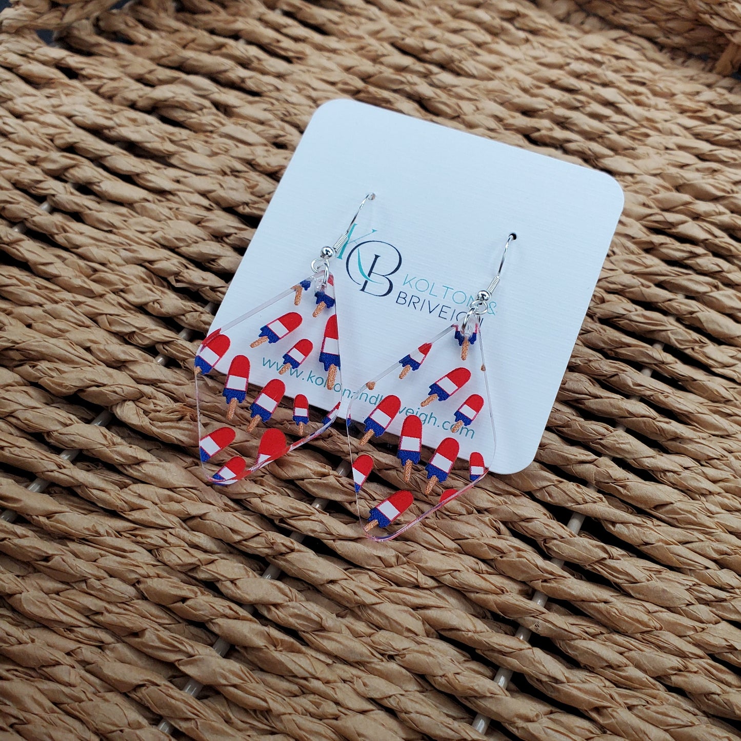 Patriotic Popsicles Rounded Diamond Earrings