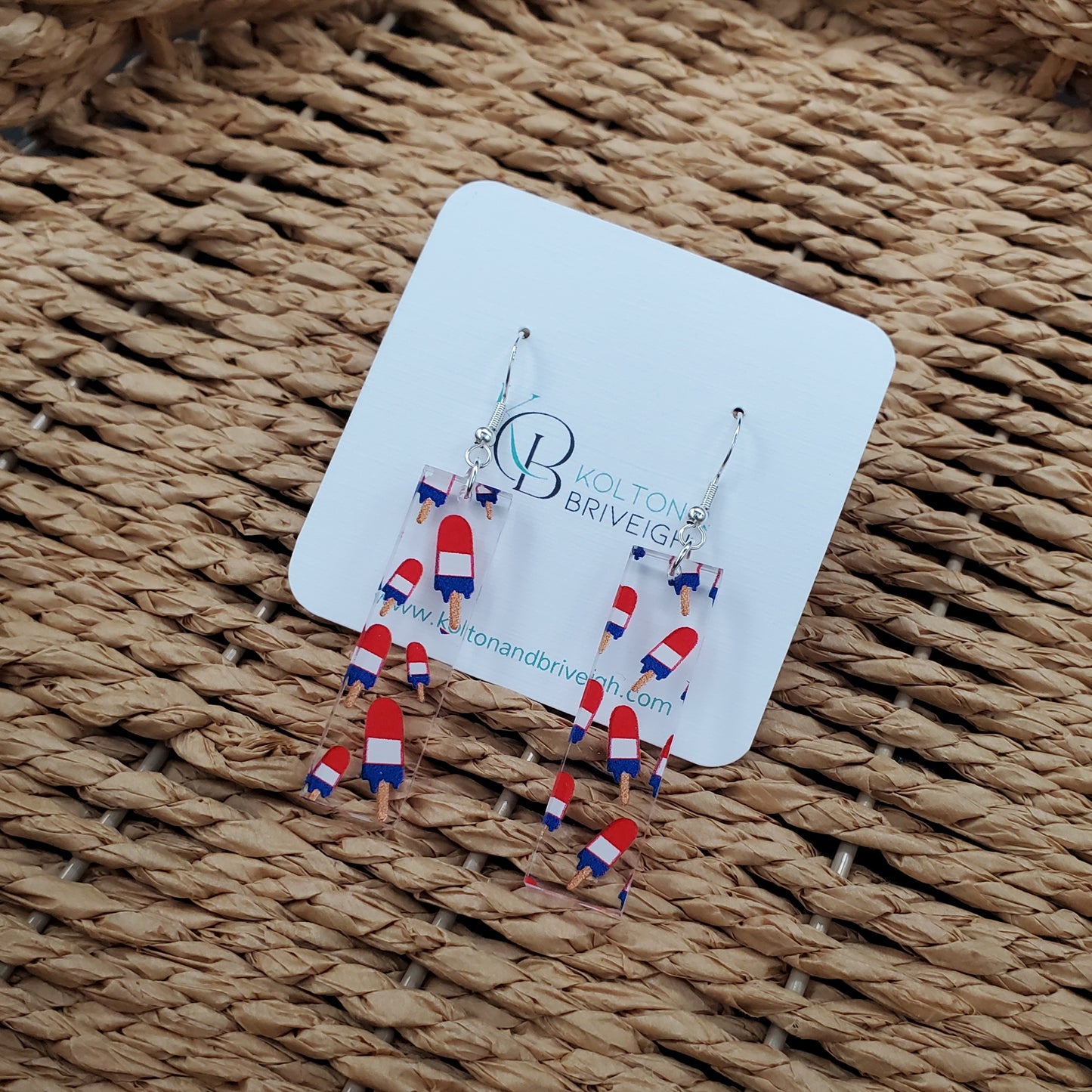 Patriotic Popsicles Bar Earrings