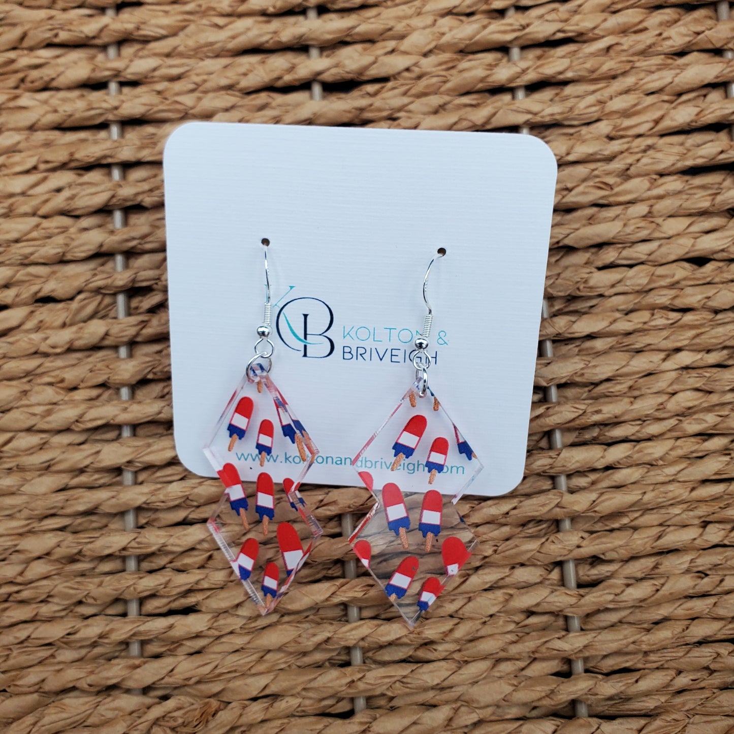 Patriotic Popsicles Double Kite Earrings
