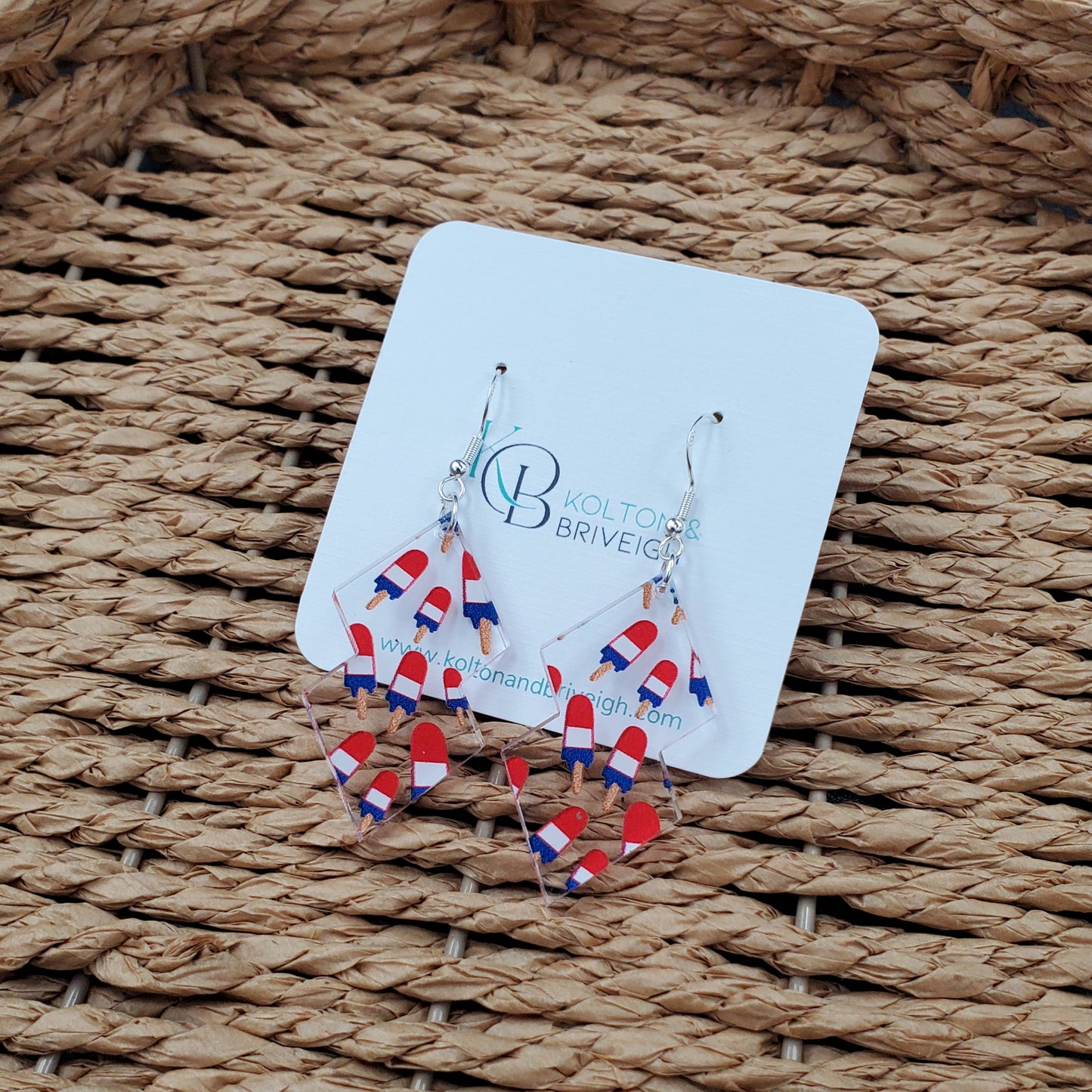 Patriotic Popsicles Double Kite Earrings