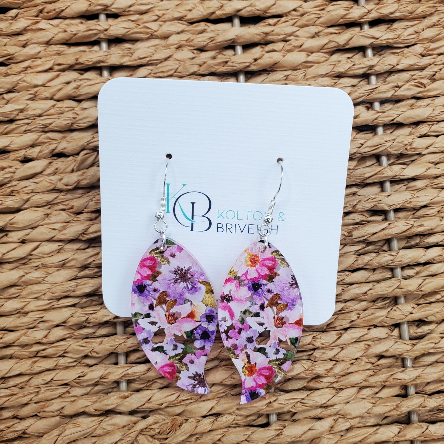 Pink and Purple Floral Petal Earrings
