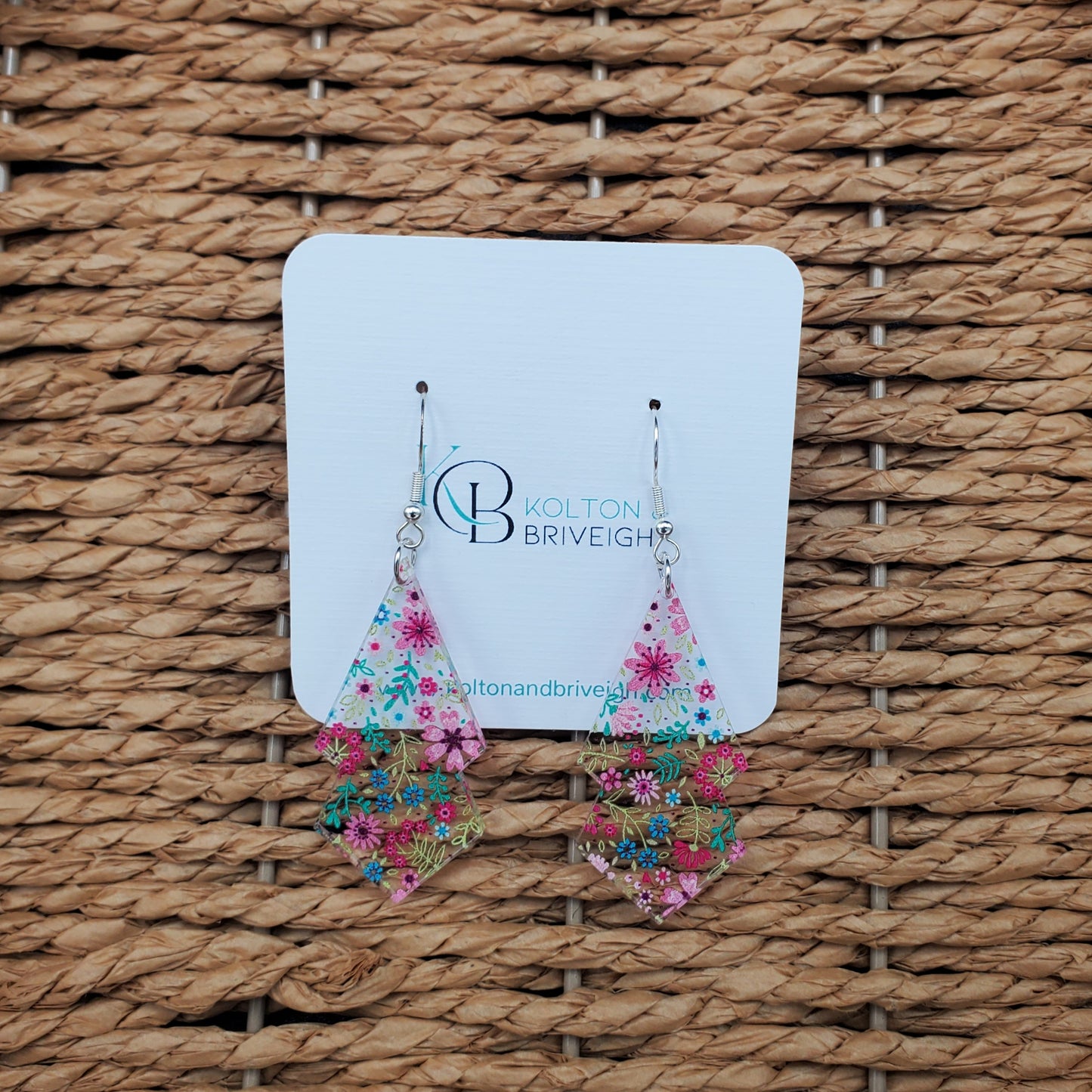 Petite Floral Elongated Double Kite Earrings
