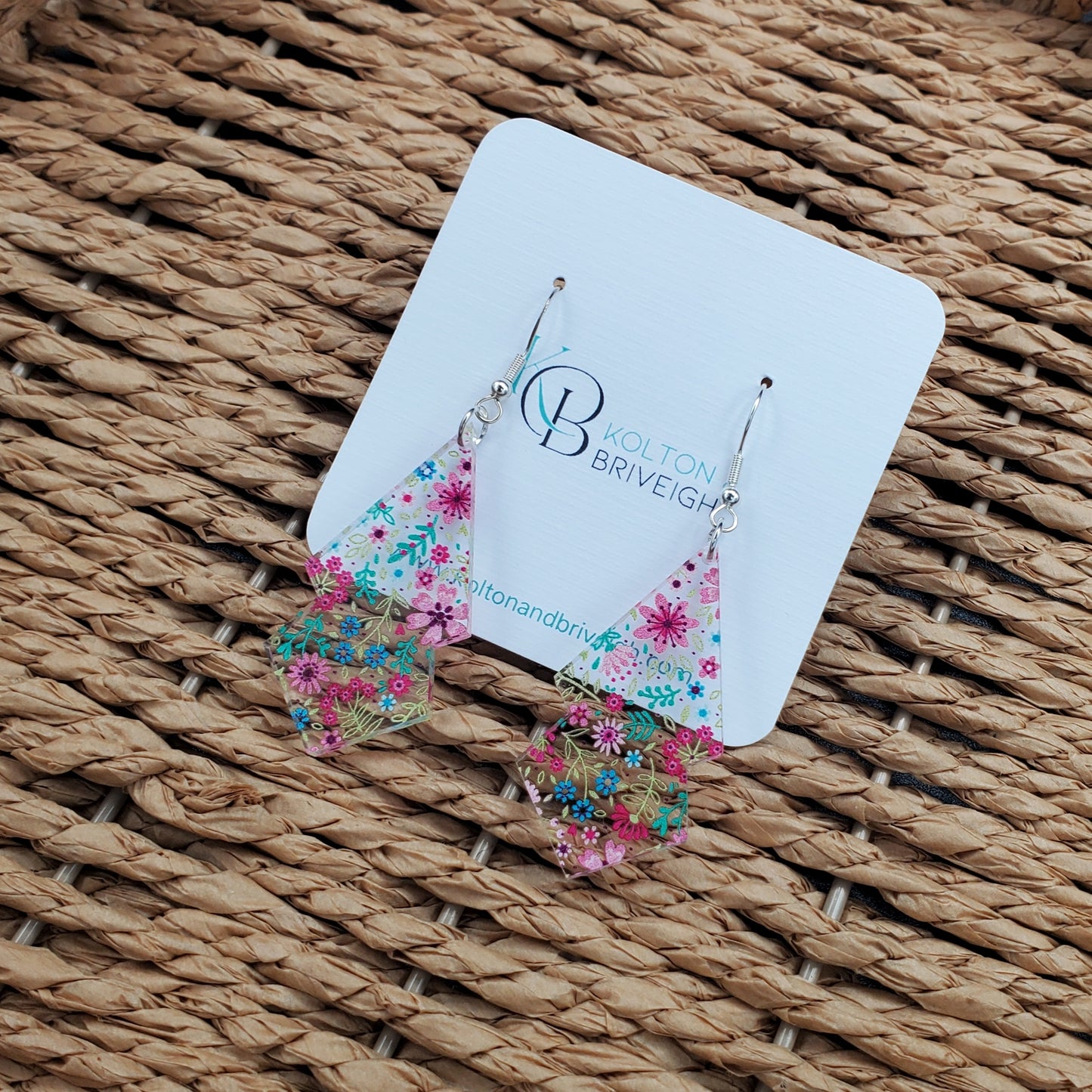 Petite Floral Elongated Double Kite Earrings