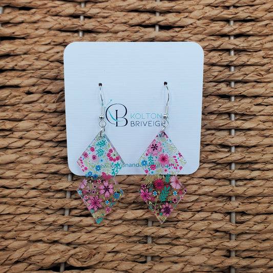Petite Floral Double Kite Earrings