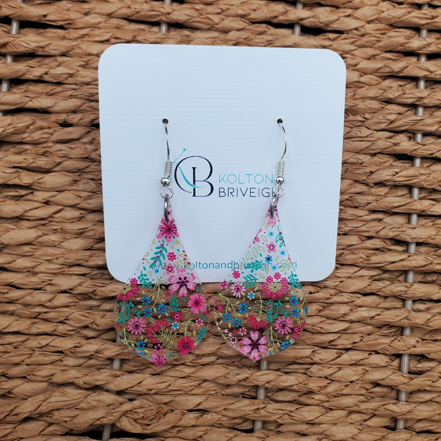 Petite Floral Pointed Pear Earrings