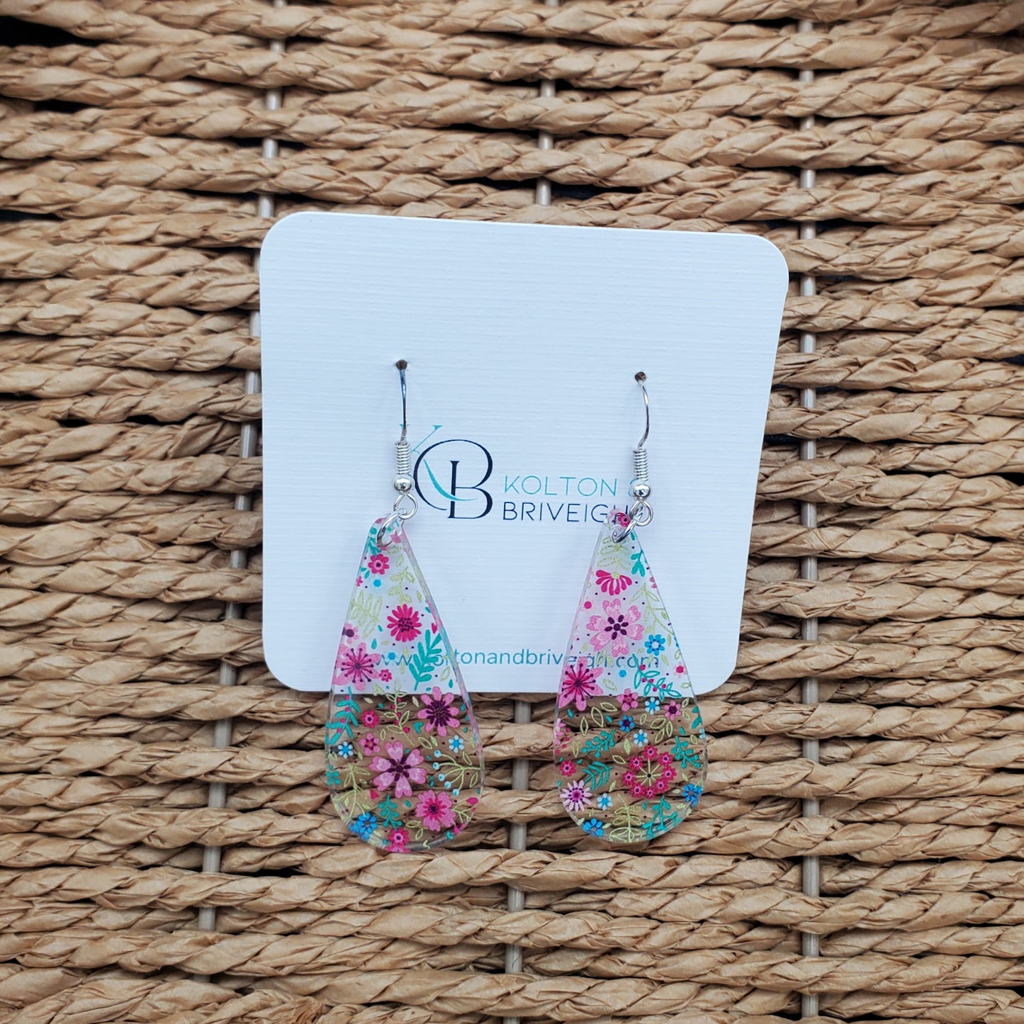 Petite Floral Long Teardrop Earrings