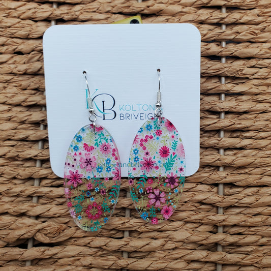 Petite Floral Oval Earrings