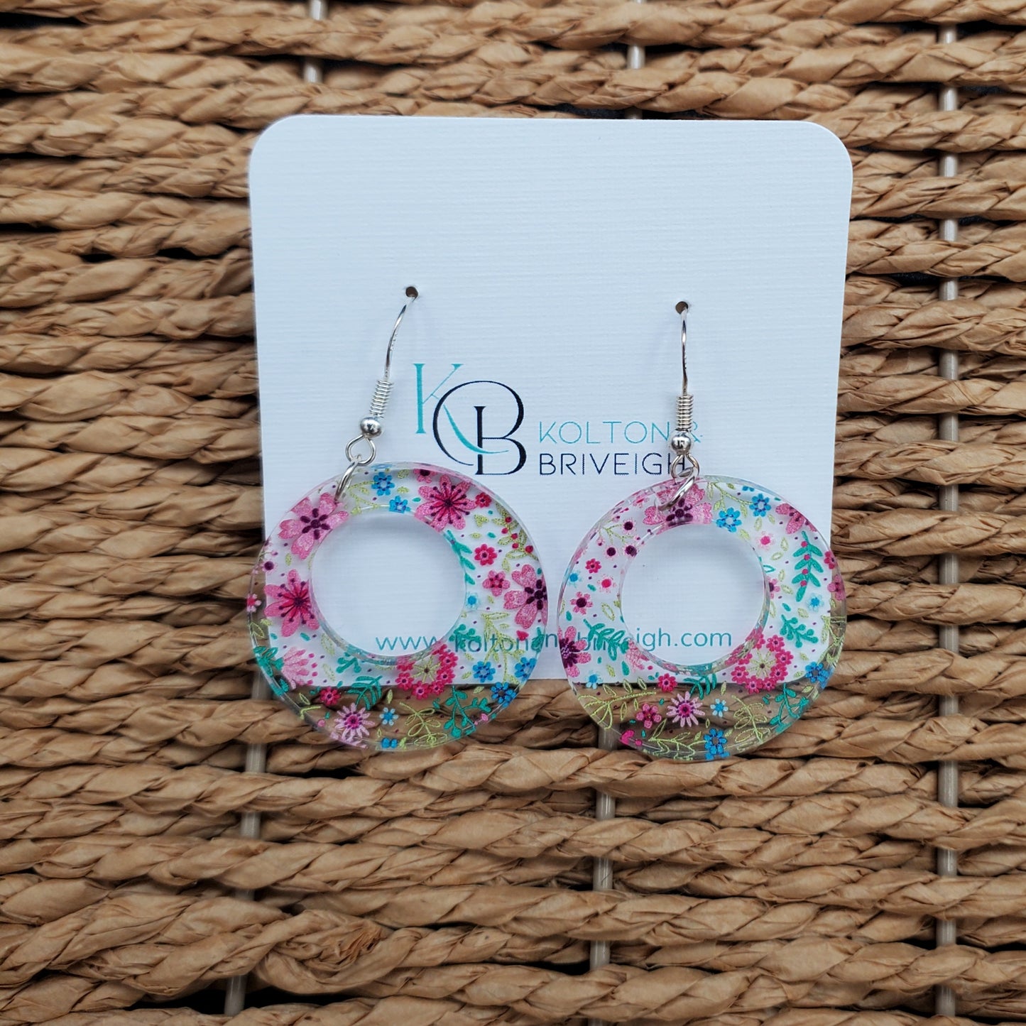 Petite Floral Boho Circle Earrings