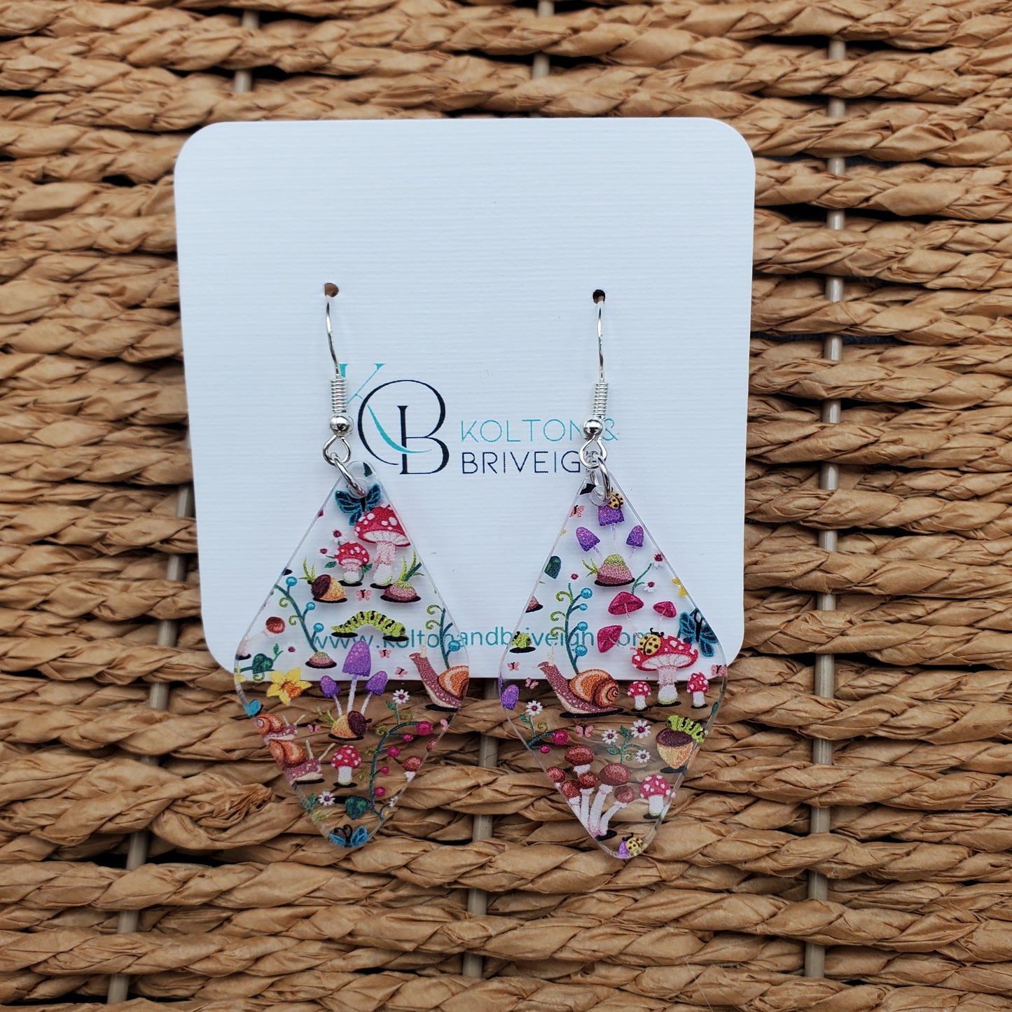 Snails and Mushrooms Rounded Diamond Earrings