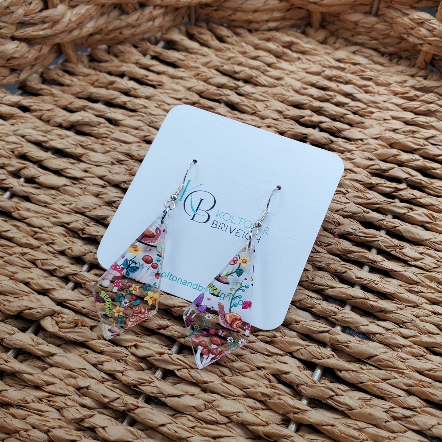 Snails and Mushrooms Kite Earrings