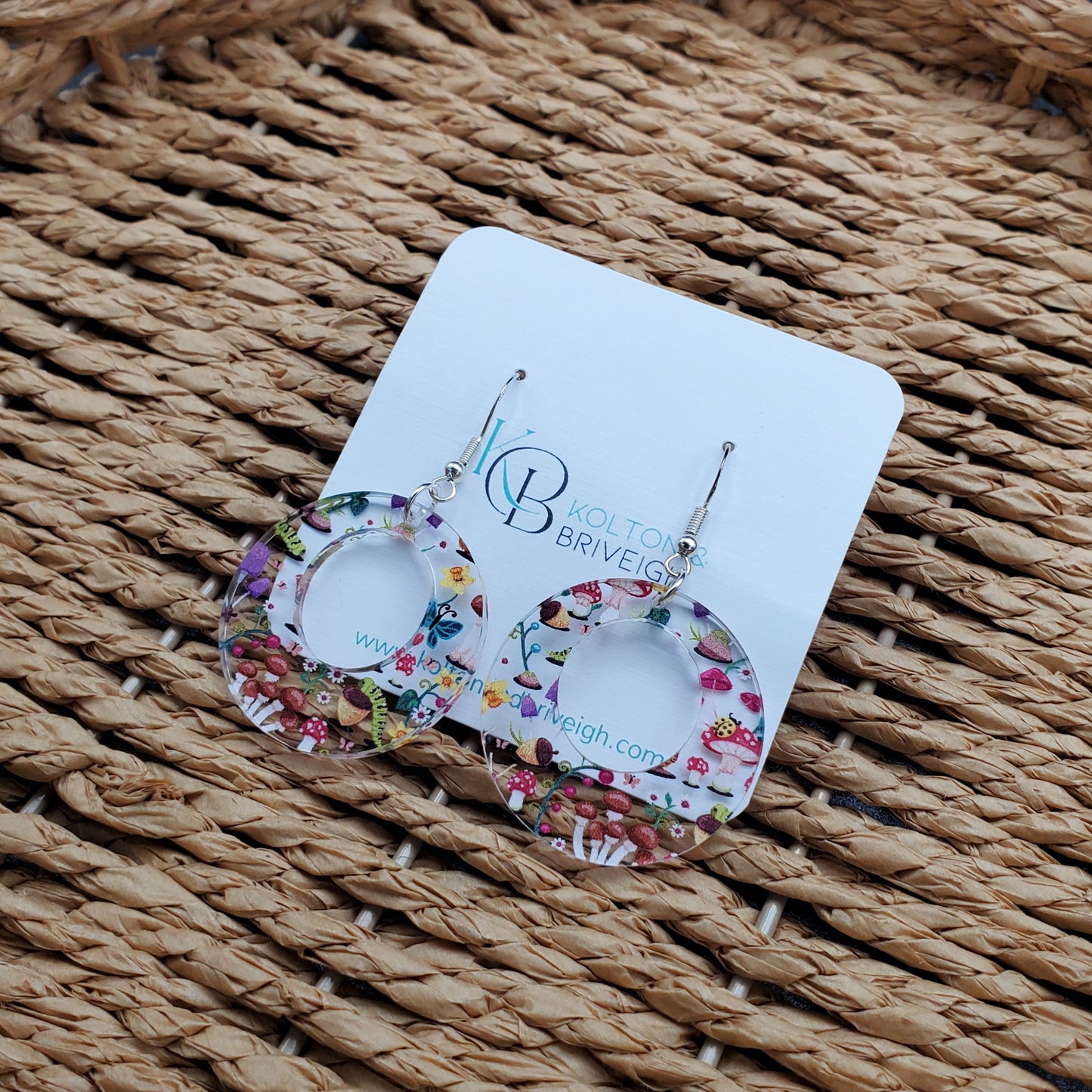 Snails and Mushroom Boho Circles Earrings