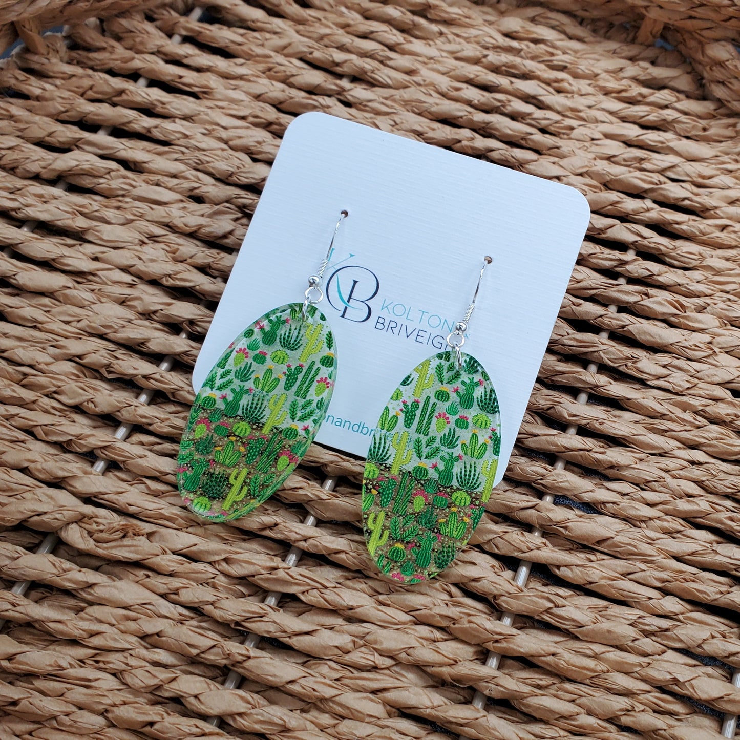 Cactus Oval Earrings