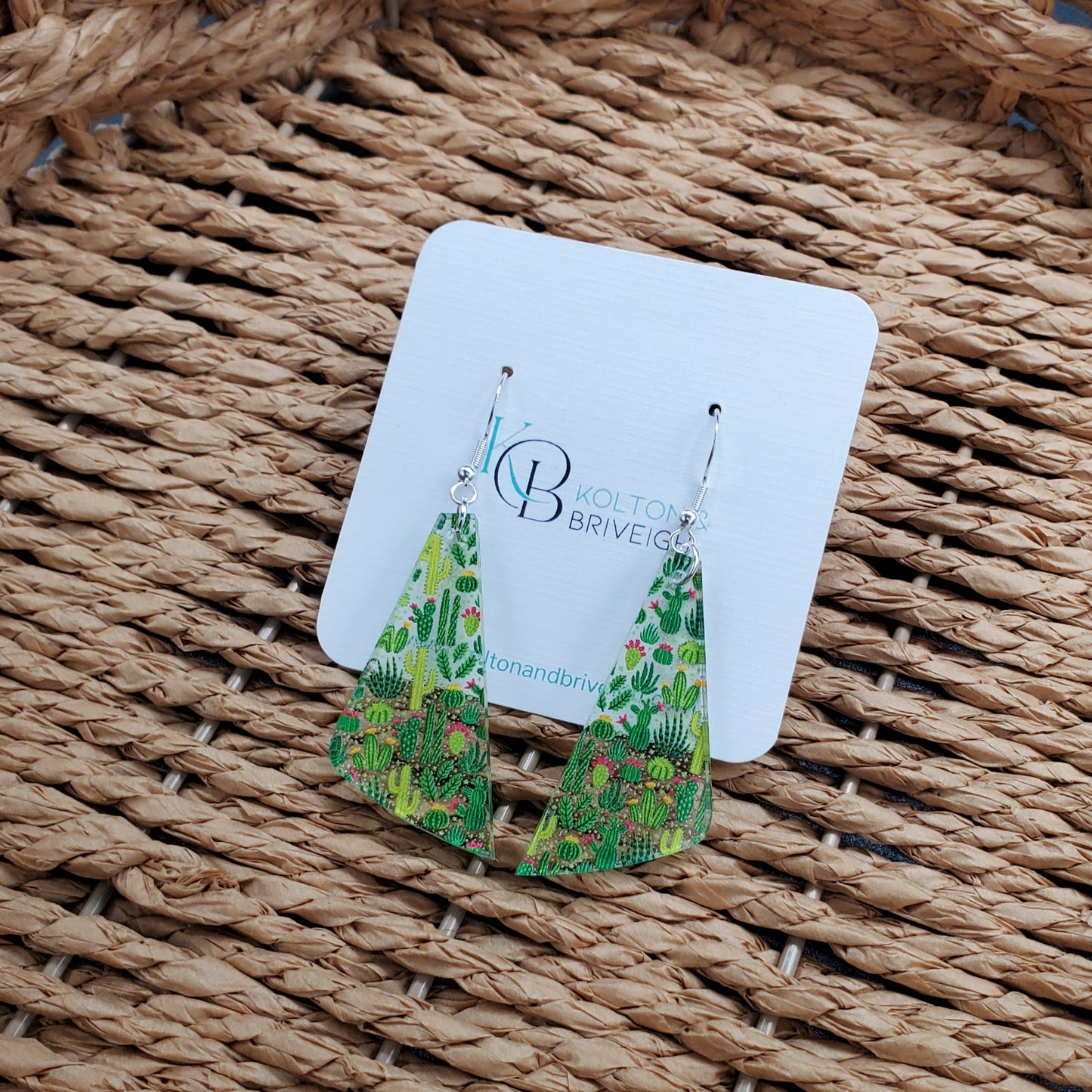 Cactus Long Triangle Earrings
