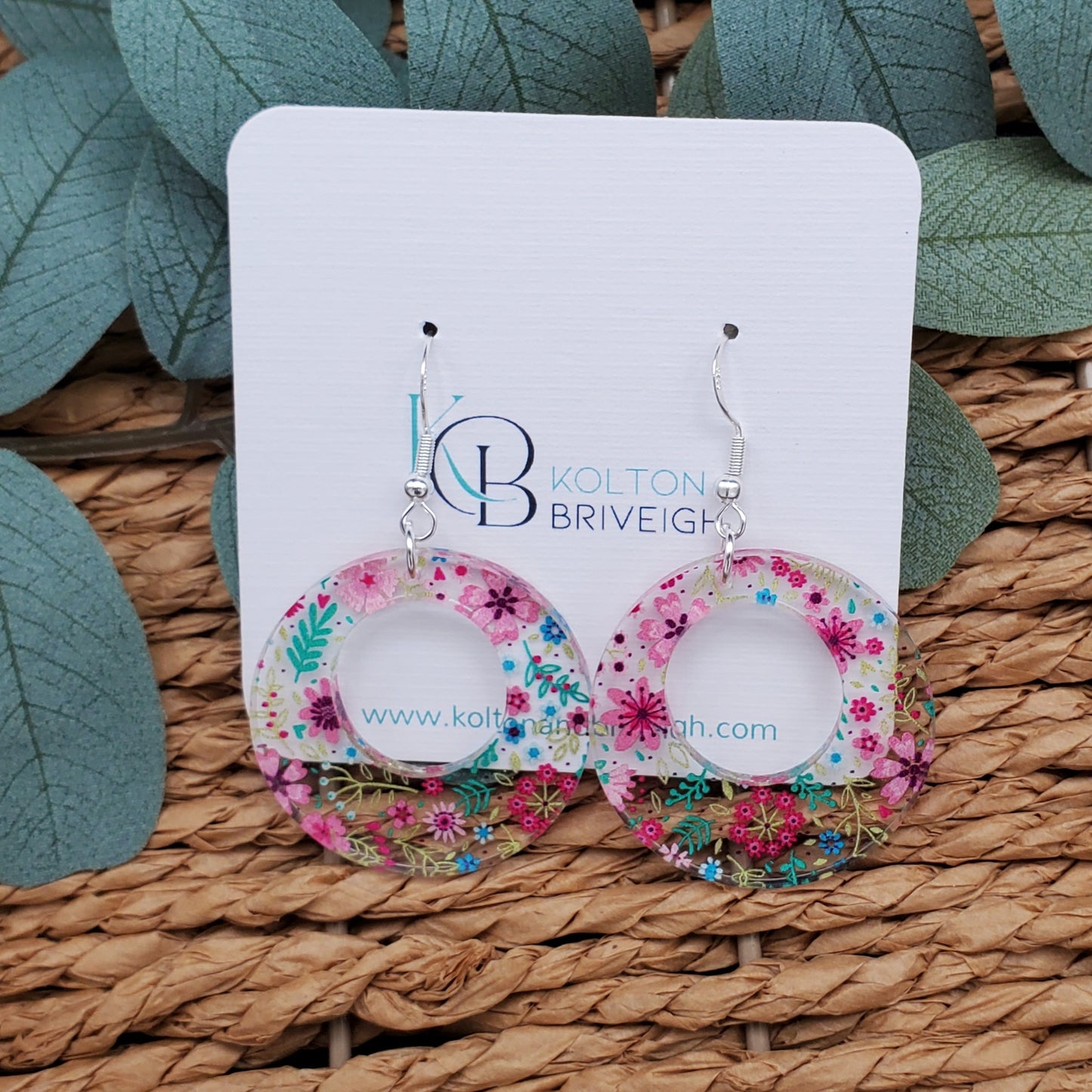 Petite Floral Boho Circle Earrings