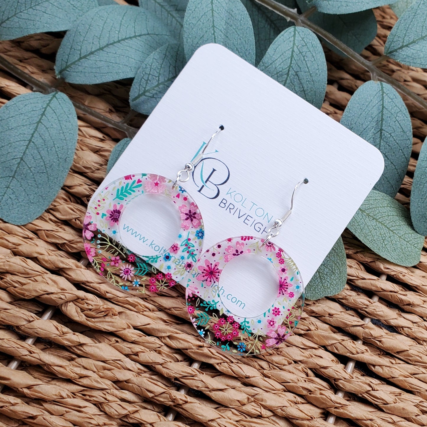 Petite Floral Boho Circle Earrings