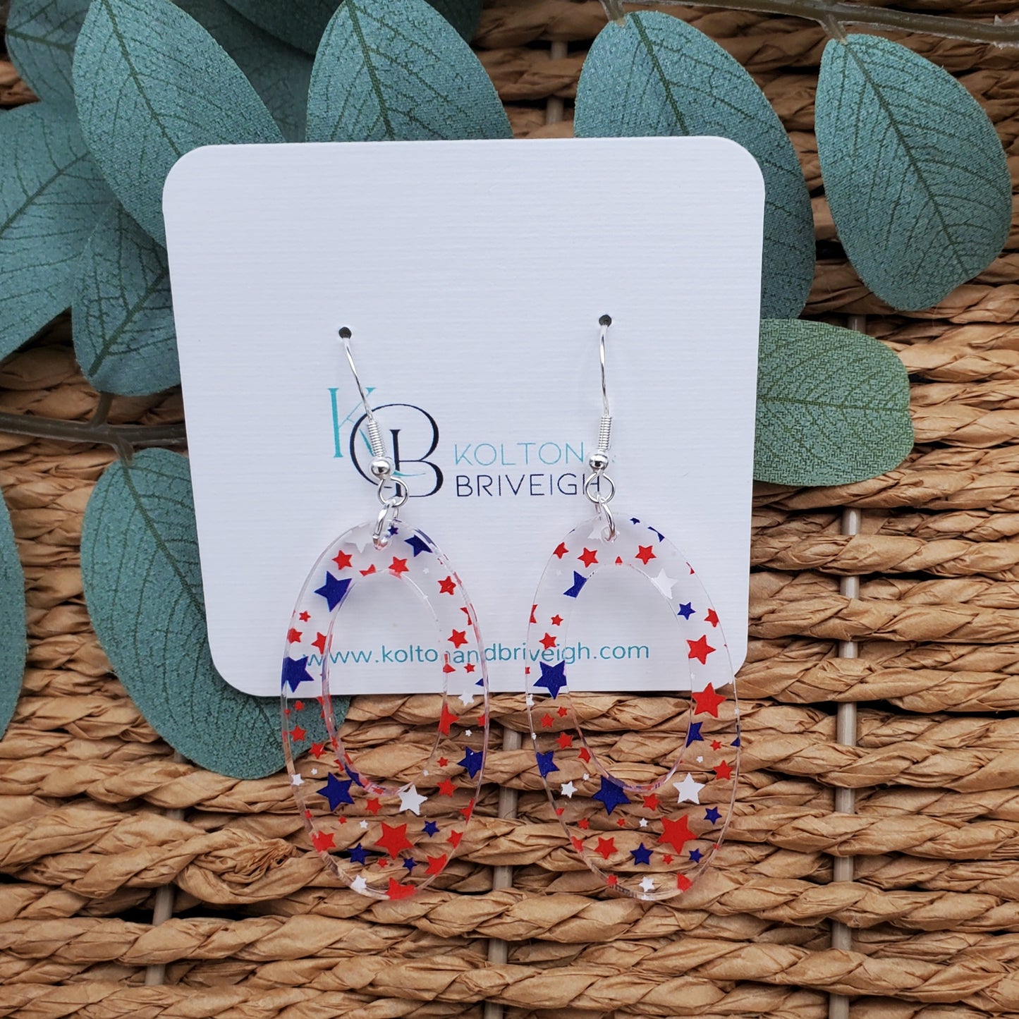 Star Confetti Oval Earrings