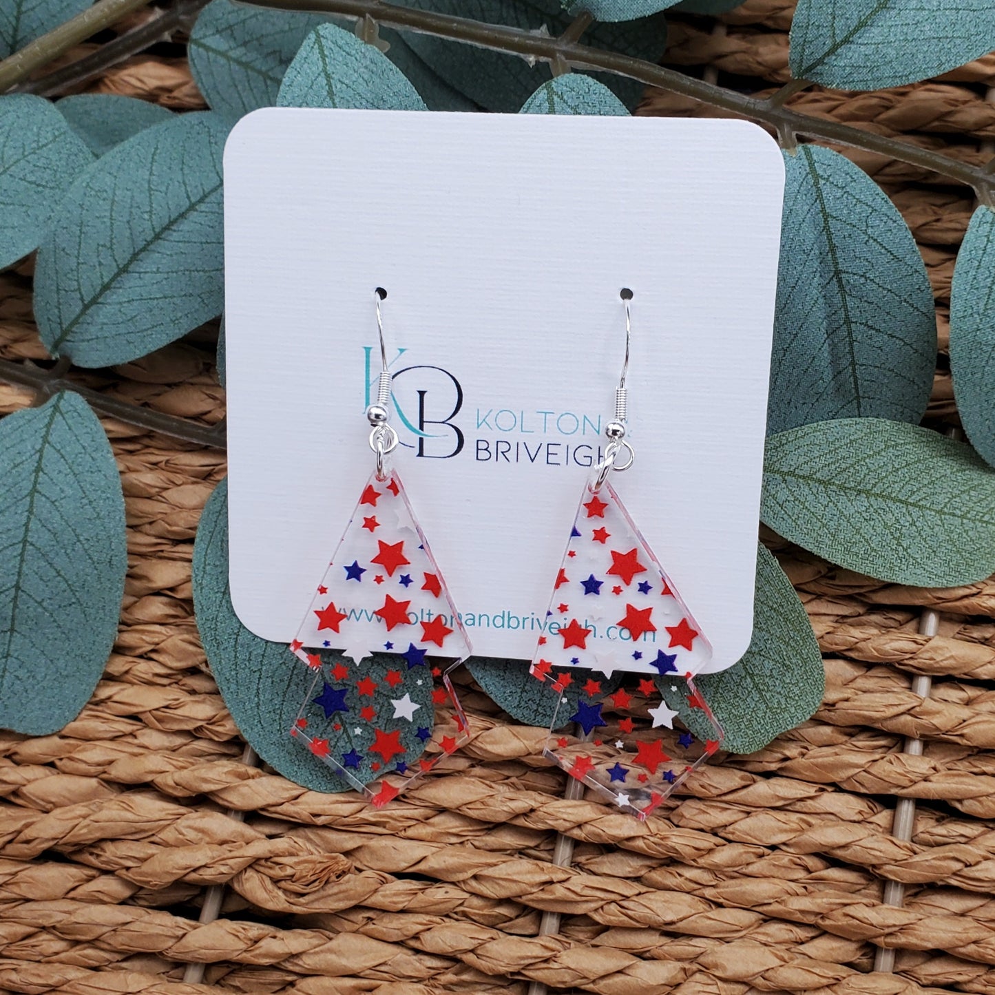Star Confetti Long Double Kite Earrings