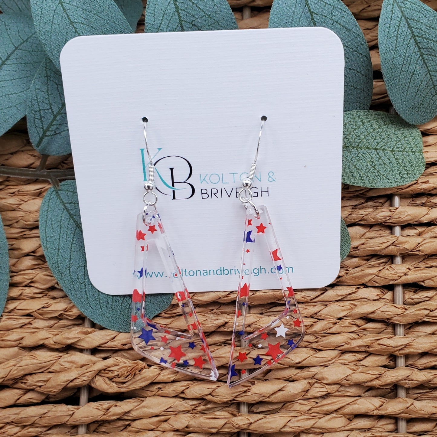 Star Confetti Long Triangle Earrings